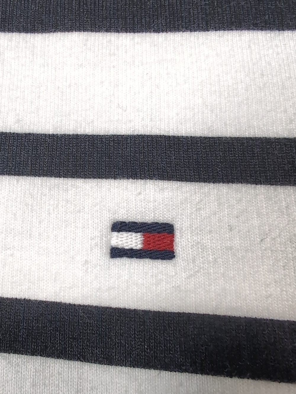 Tommy Hilfiger Striped Quarter-Zip Pullover - White & Navy - Picture 3 of 10